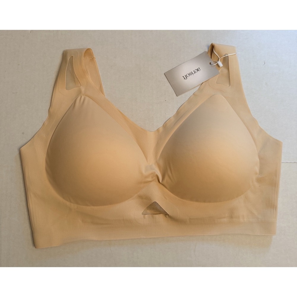 NWT AeriSoft Size 5XL Ultimate Breathable Comfort Bra Nude Wireless Stretch
